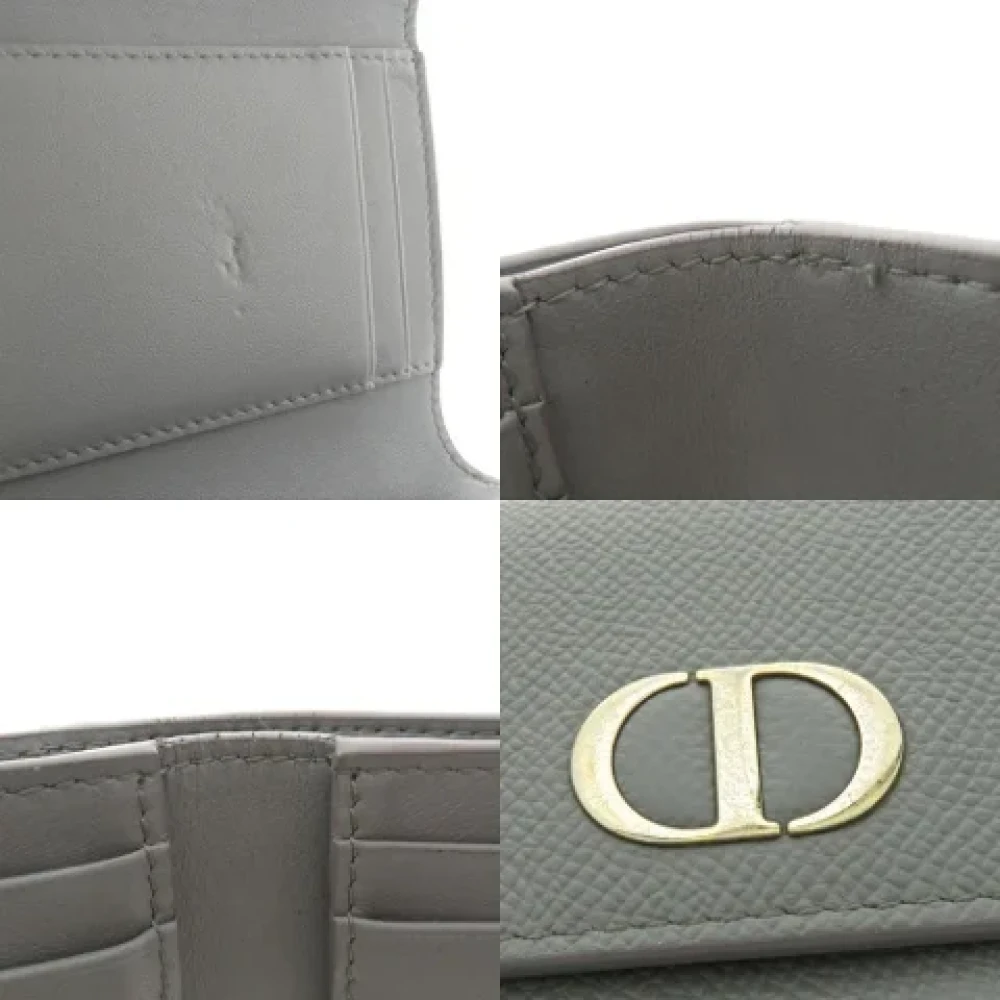 Dior Vintage Pre-owned Leather wallets Gray Dames
