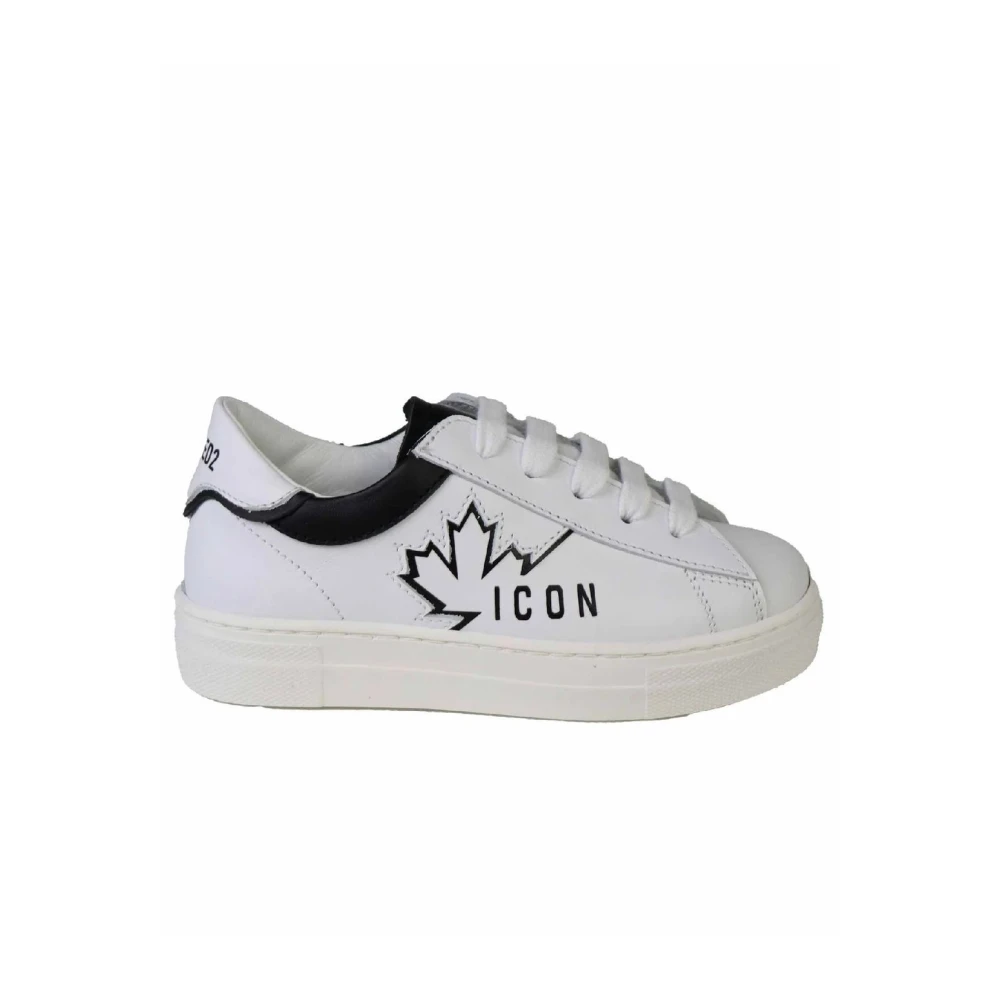 Dsquared2 Boys White Kids Sneakers, 36 Eu, Low Top Kids Trainers