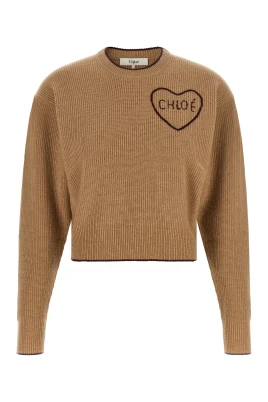 Cropped Fitted Logo Sweater
