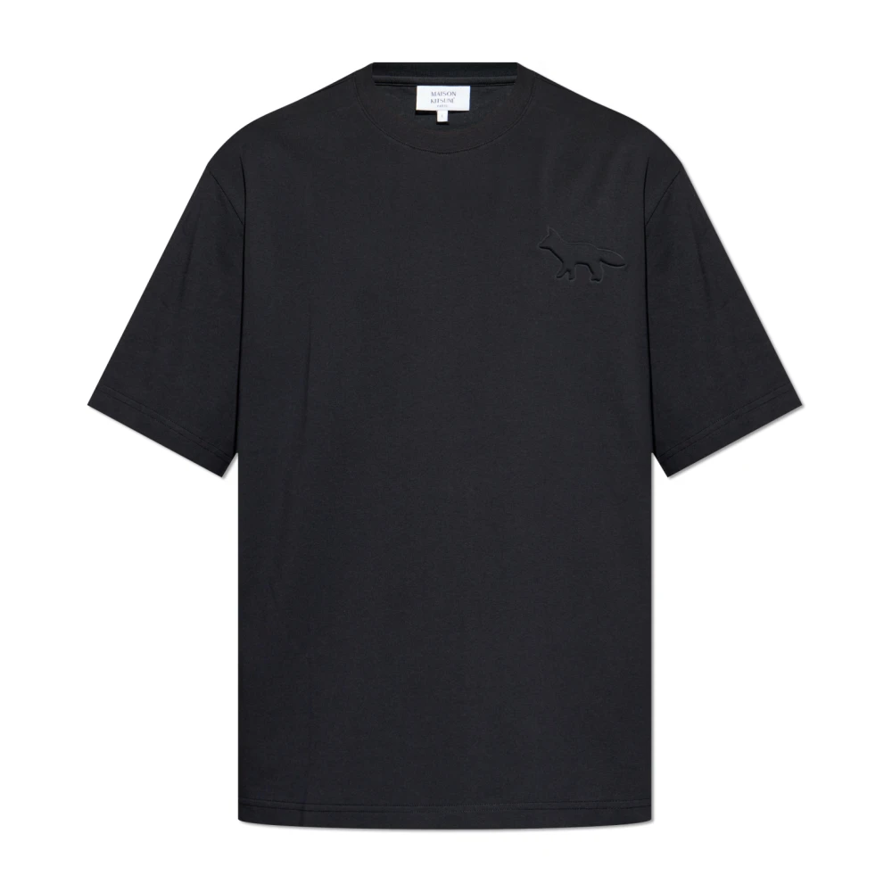 Maison Kitsuné T-shirt met logo Black Heren