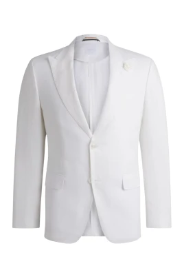 Slim-fit Blazer i Linnecanvas