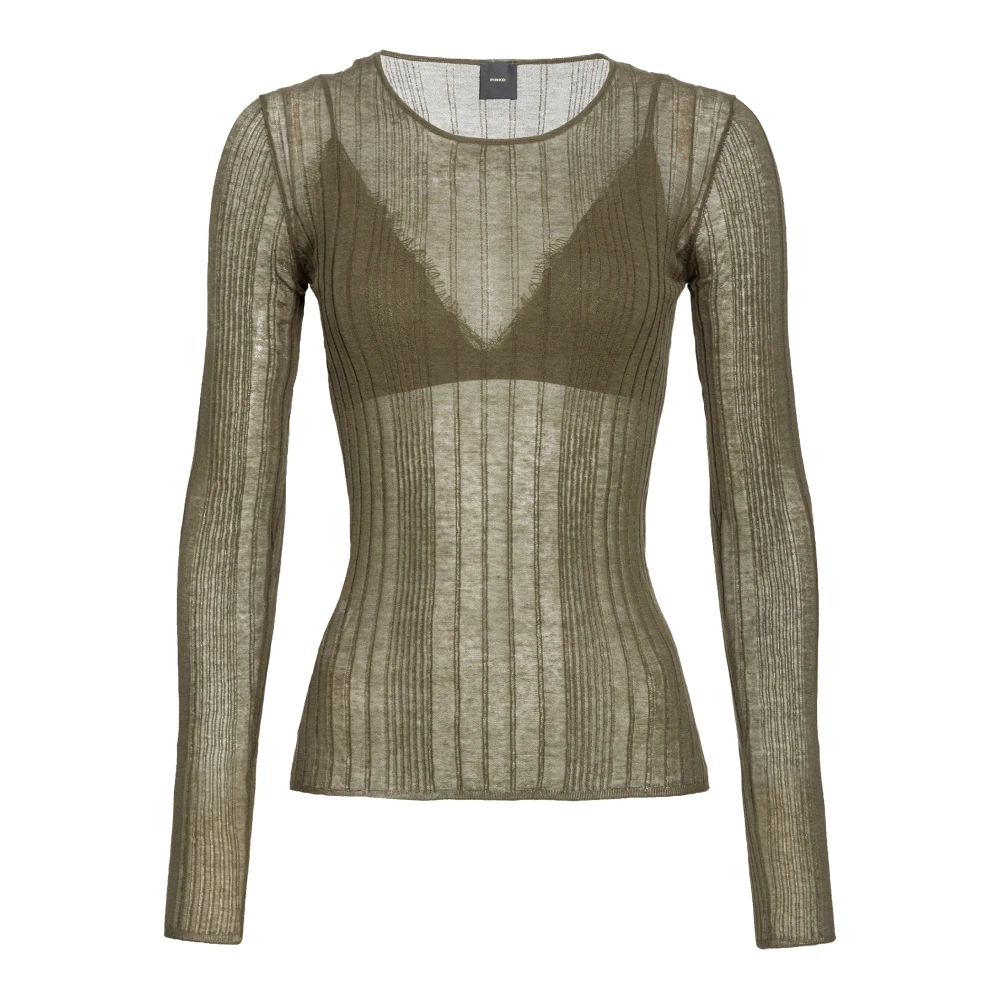 pinko Transparante Crepe Breiwerk Green Dames