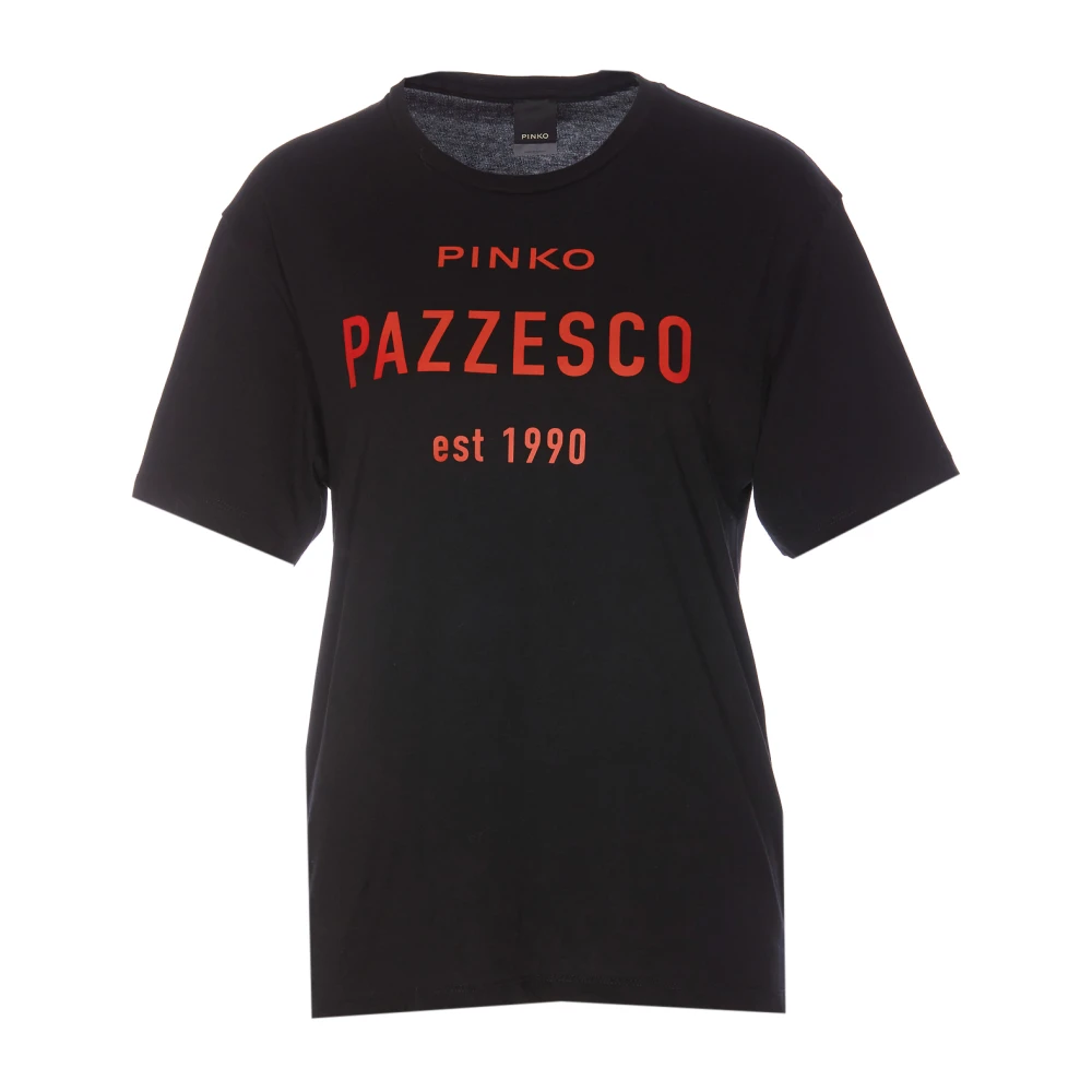 Pinko Zwarte T-shirts en Polos met Print Black Dames