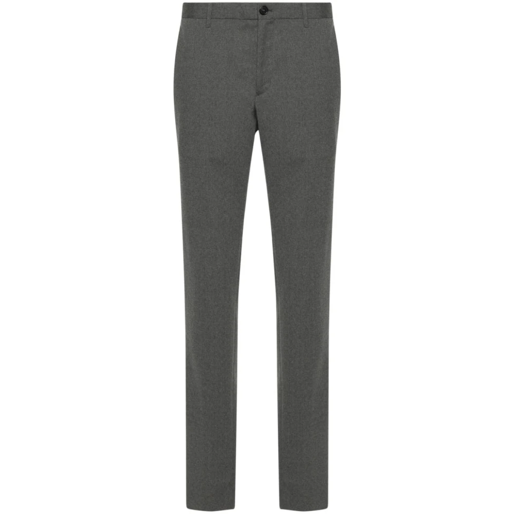 Incotex Slim Fit Wolmix Melange Broek Gray Heren