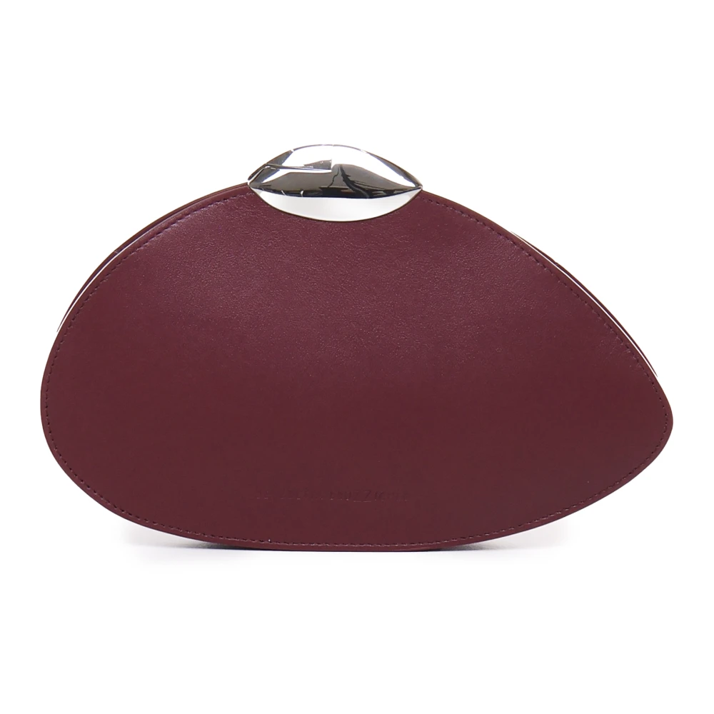 Benedetta Bruzziches Bordeaux Leren Clutch met Schouderband Red Dames
