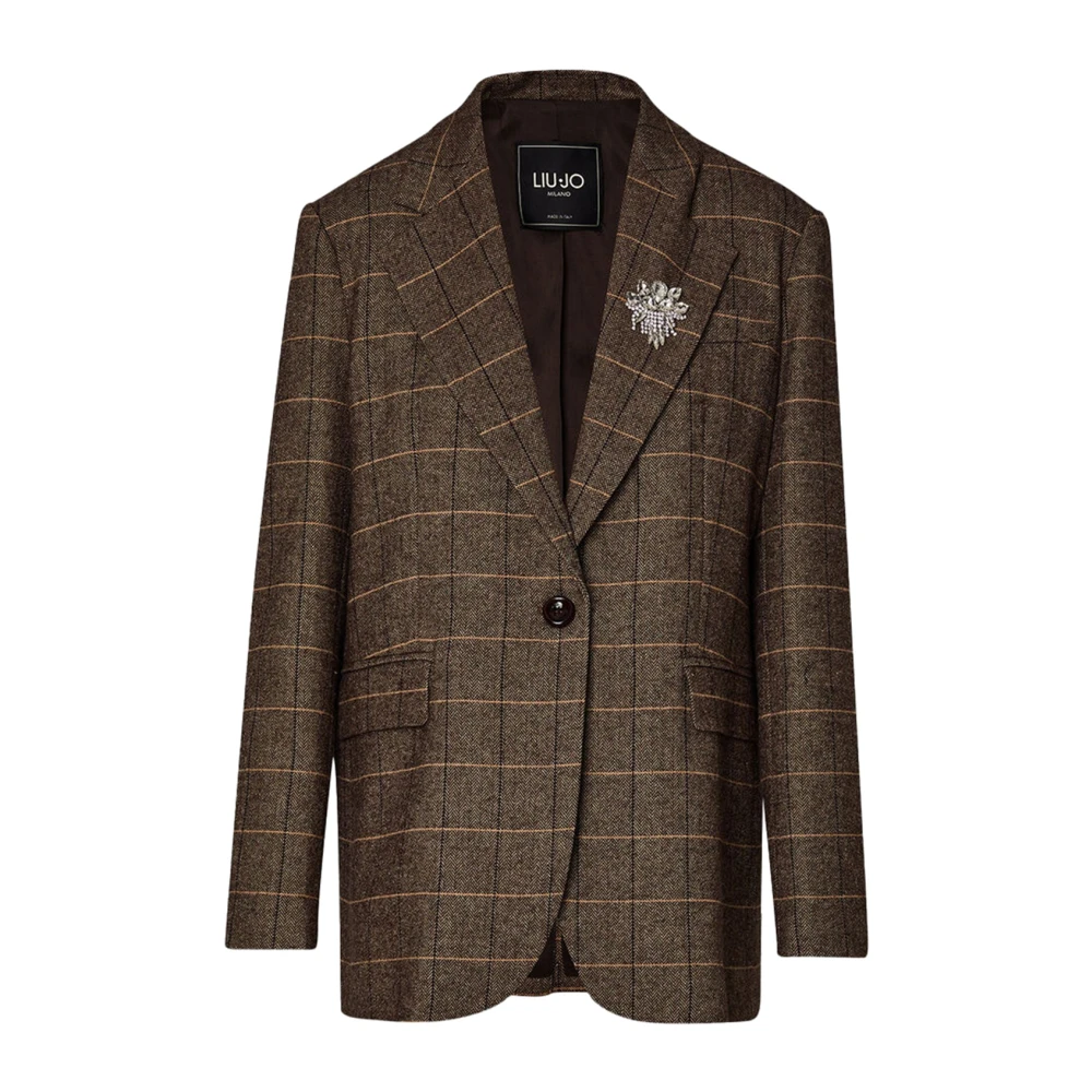 Liu Jo Sieraden Broche Geruite Jas Brown Dames