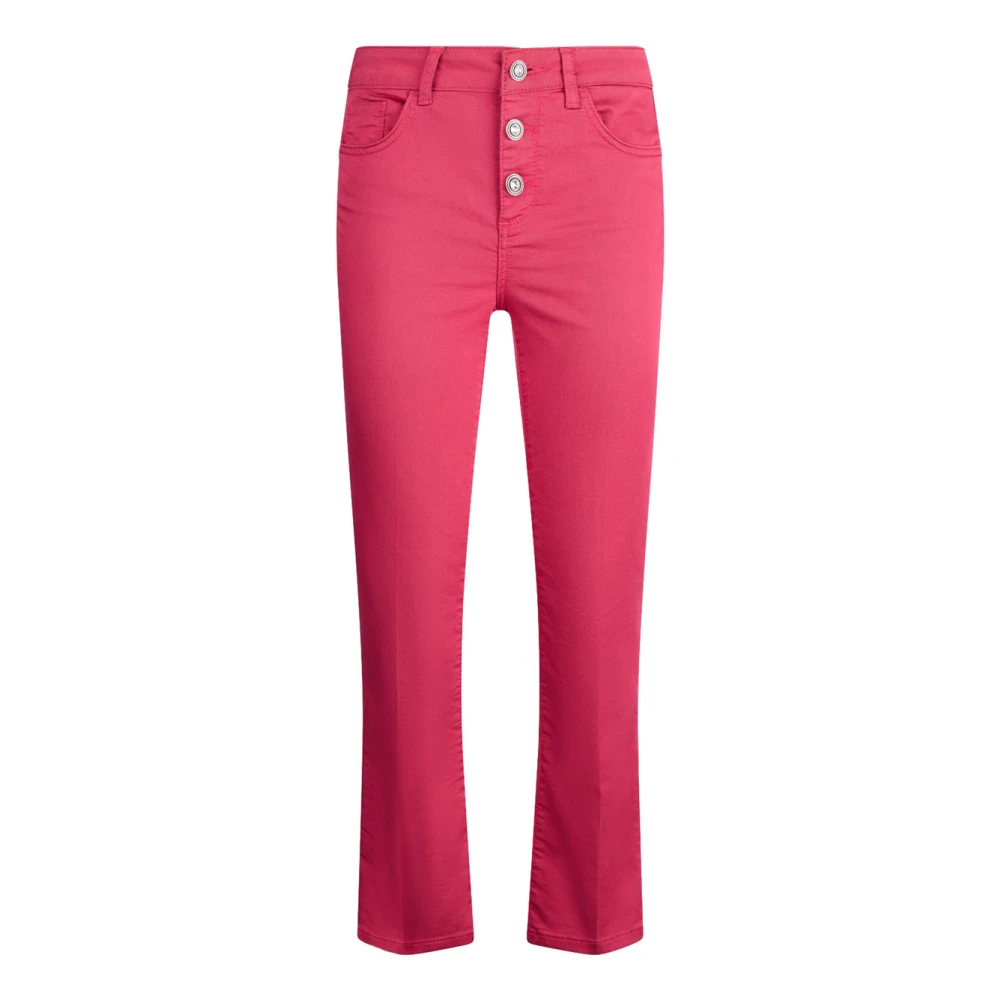Liu Jo Vrouw Roze Flare Bottom Up Cropped Broek