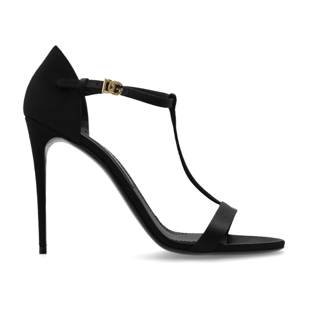 Dolce & Gabbana Women's Black Satin High Heel Sandals