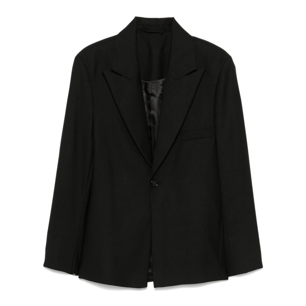 Séfr Zwarte Geweven Blazer Jas Black Heren