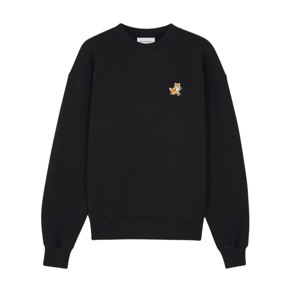 Maison Kitsuné Vos Katoenen Sweatshirt Black Dames