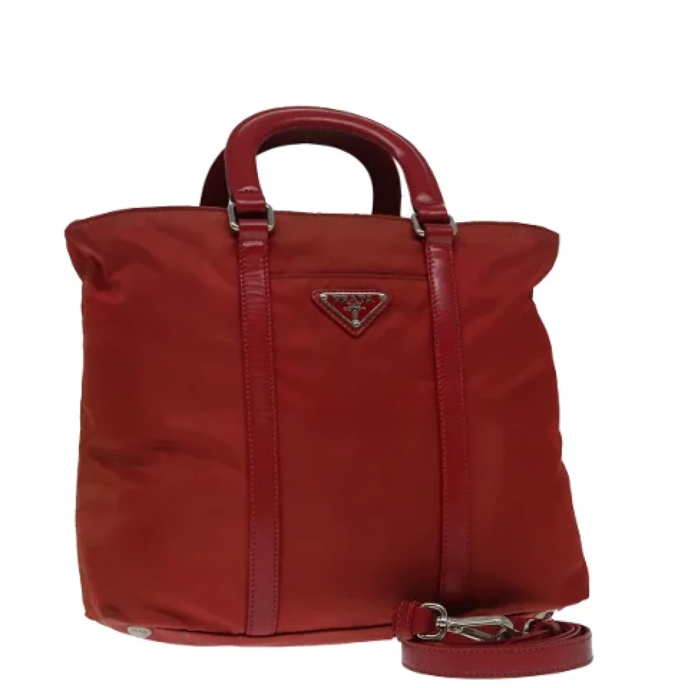 Prada Vintage Pre-owned Nylon handbags Red Dames