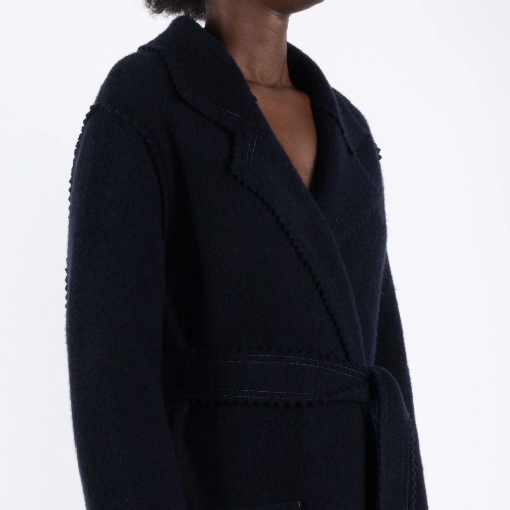 Max Mara Luxe Blauwe Wol Kasjmier Jas Blue Dames