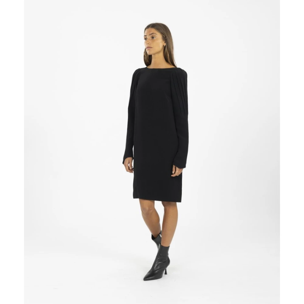 N21 Korte jurk met boothals en open rug Black Dames