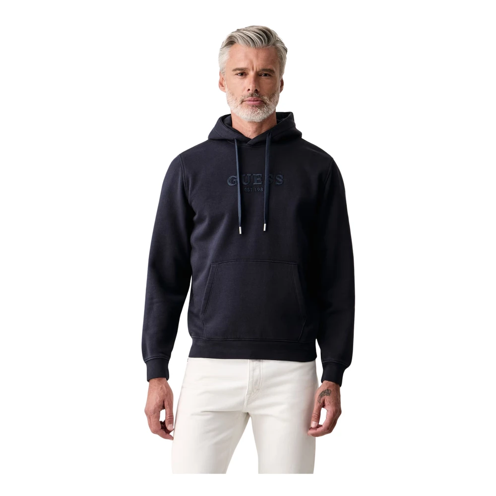 Guess Uomo Bleu Felpa Con Cappuccio Classic - Immagine 2