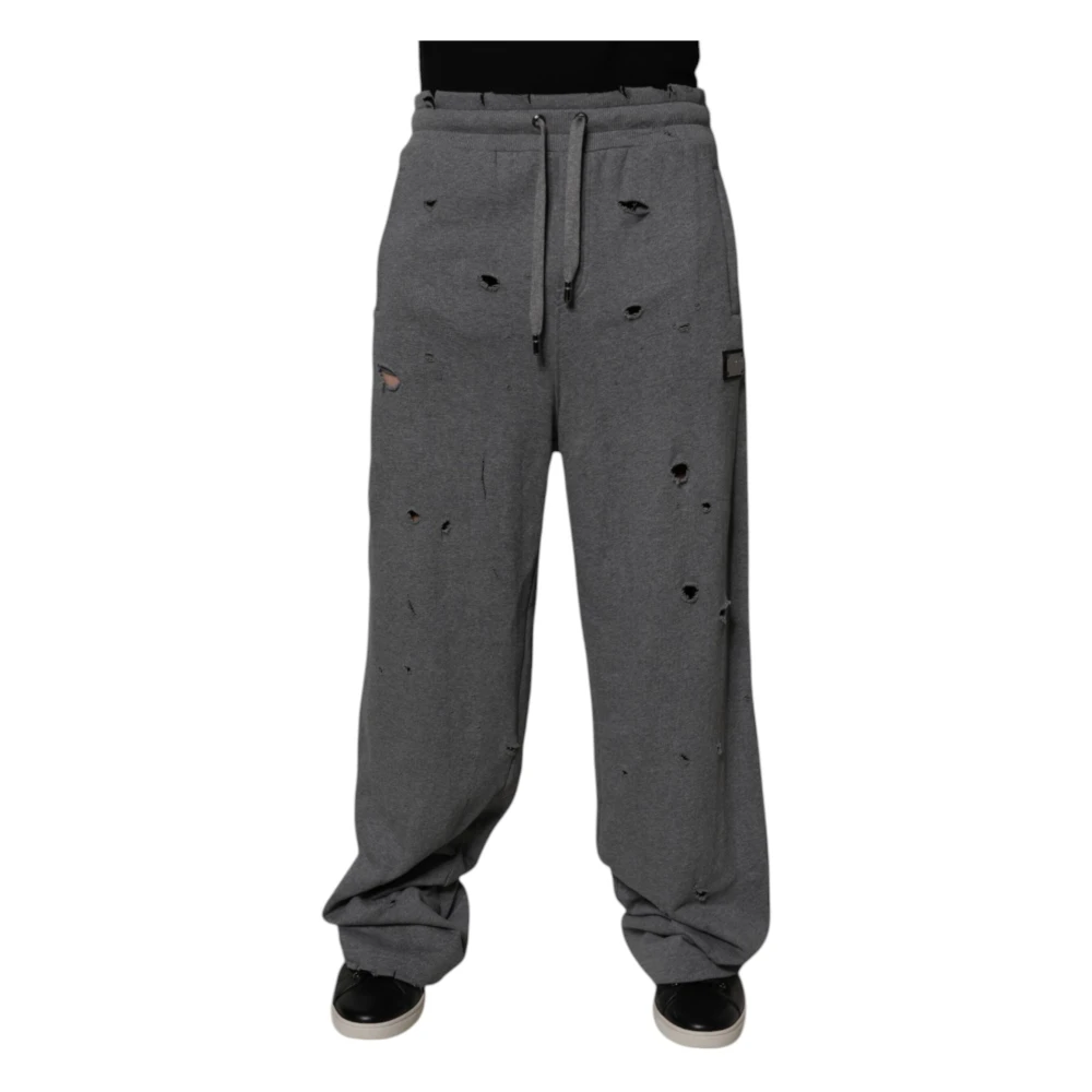 Dolce & Gabbana Men's Gray Straight Joggers - Sweatpants - M - Trousers