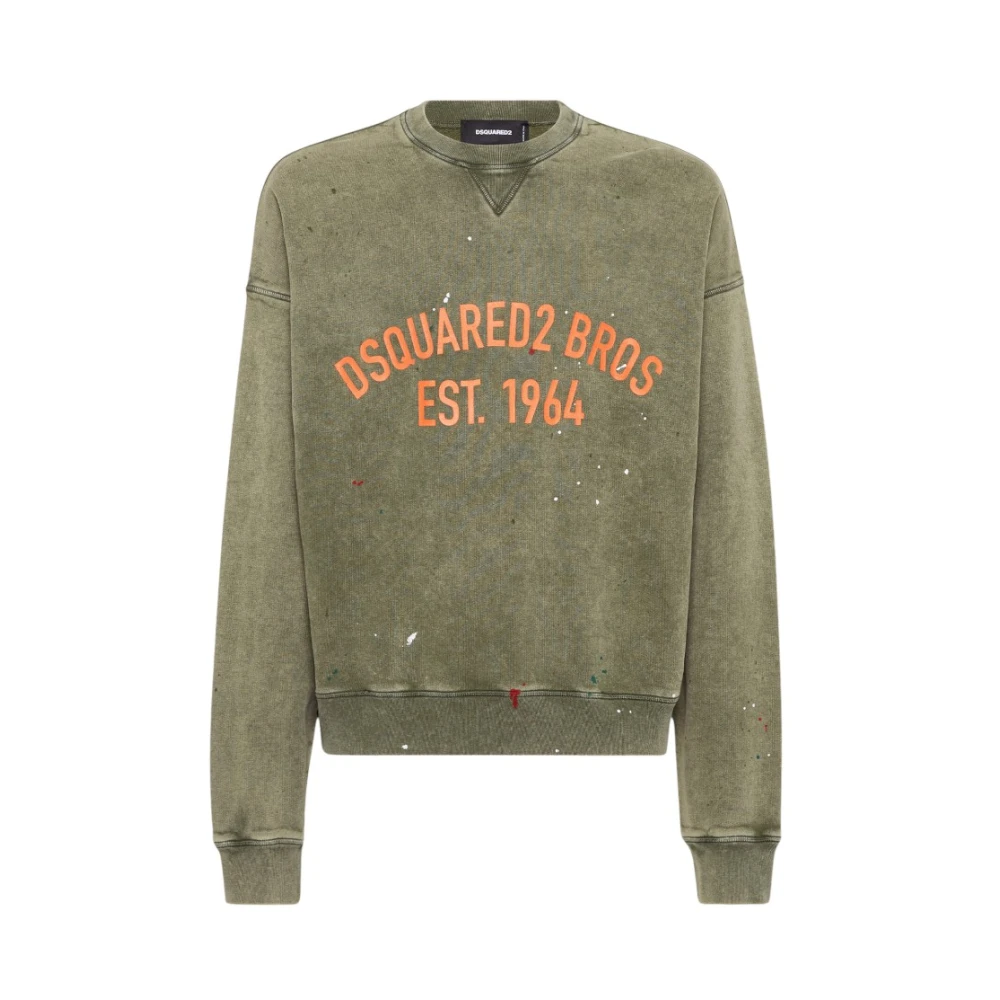 Dsquared2 Vintage Universitaire Stijl Sweater Green Heren