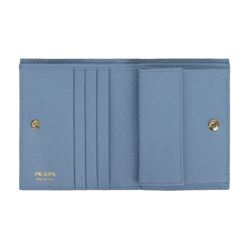 Prada Automatische knoop damesportemonnee Blue Dames