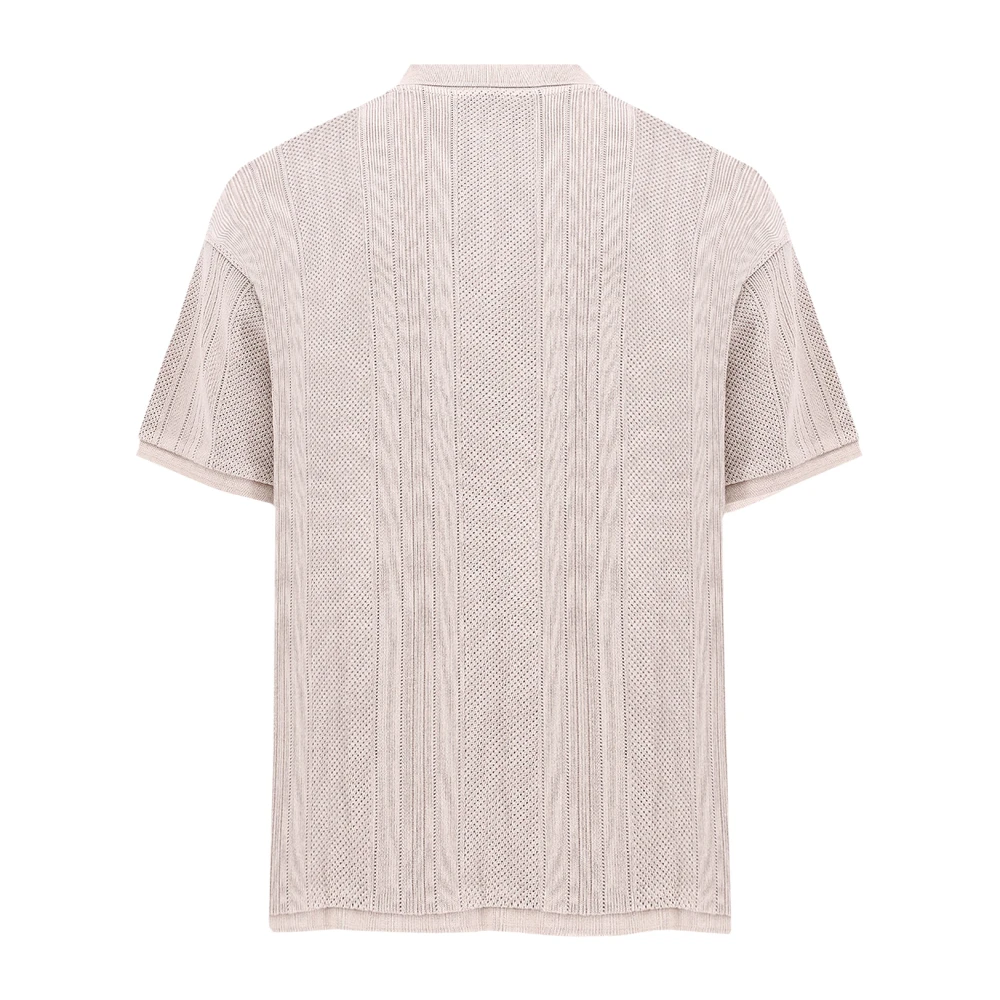 Represent Geborduurde katoenen polo shirt met logo Beige Heren