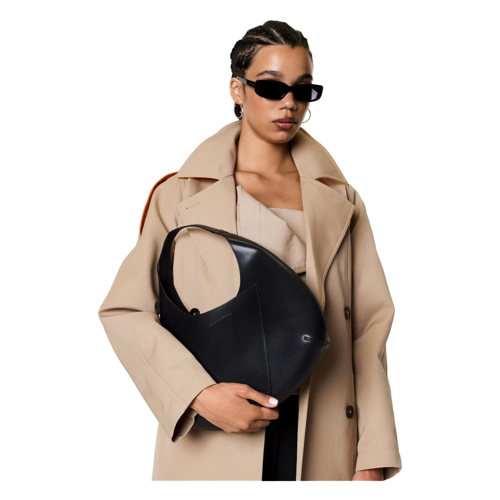 Kazar Studio Grote leren schoudertas Black Dames