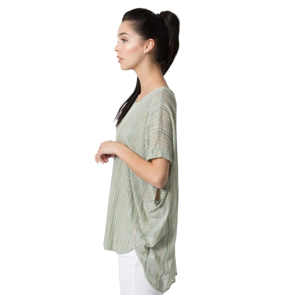Kocca Korte Mouw Blouse Green Dames