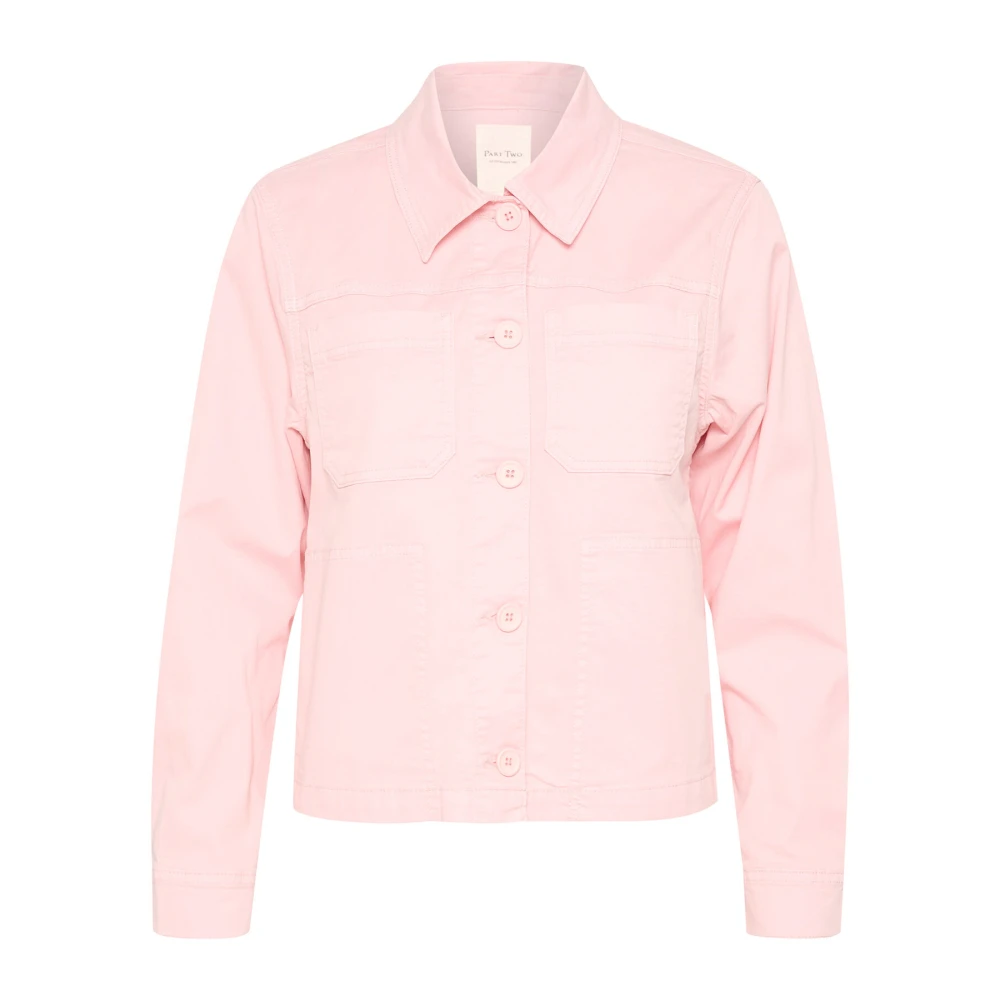 Part Two Lotus Jas met Kraag en Knopen Pink Dames