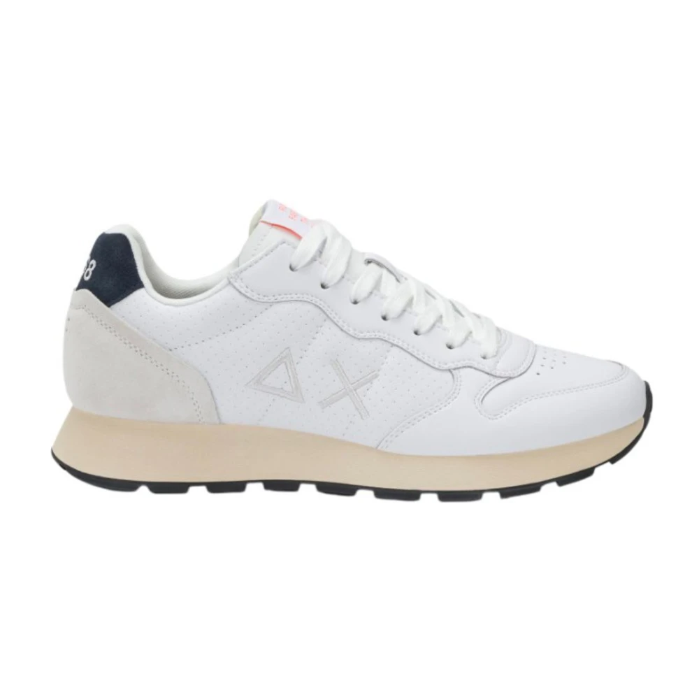 Sun68 Klassieke witte sneakers van gemengde materialen Heren Schoenen