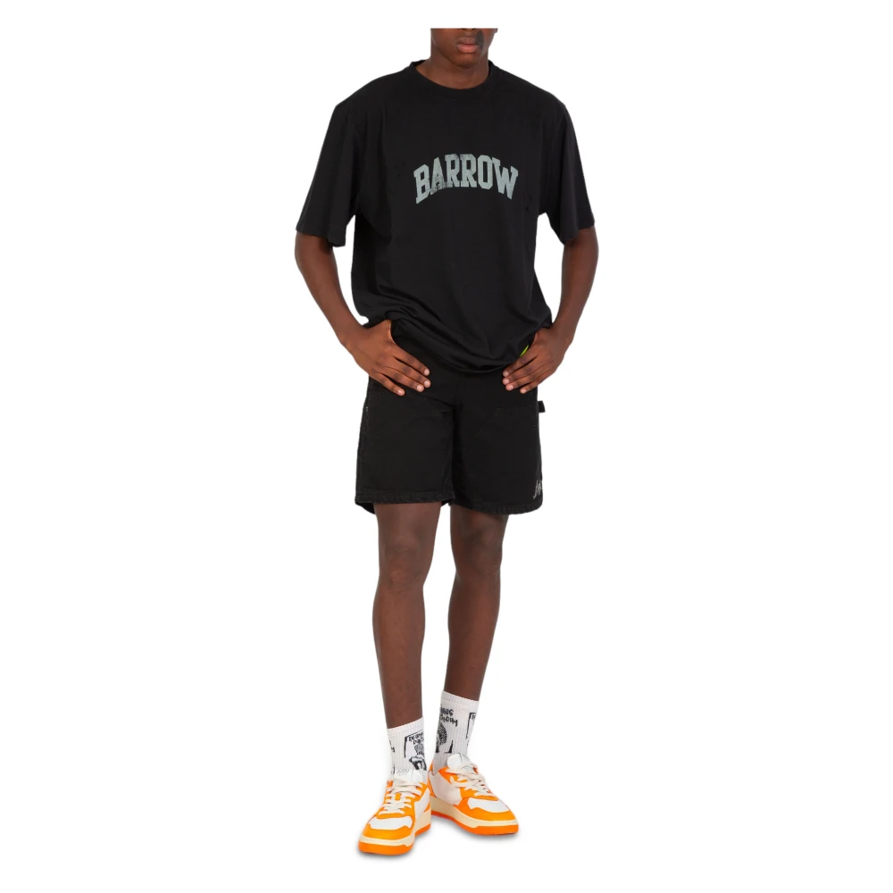 Barrow Canvas Patch Shorts Black Heren