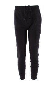 Navy Blauwe Diagonal Raised Fleece Joggingbroek