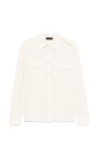 hvid-button-up-skjorte-med-lommer