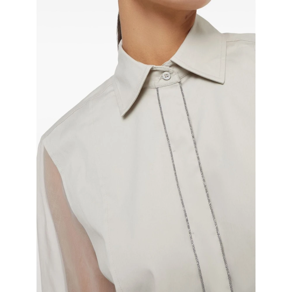 BRUNELLO CUCINELLI Handtekening Monili Ketting Beige Shirt Beige Dames