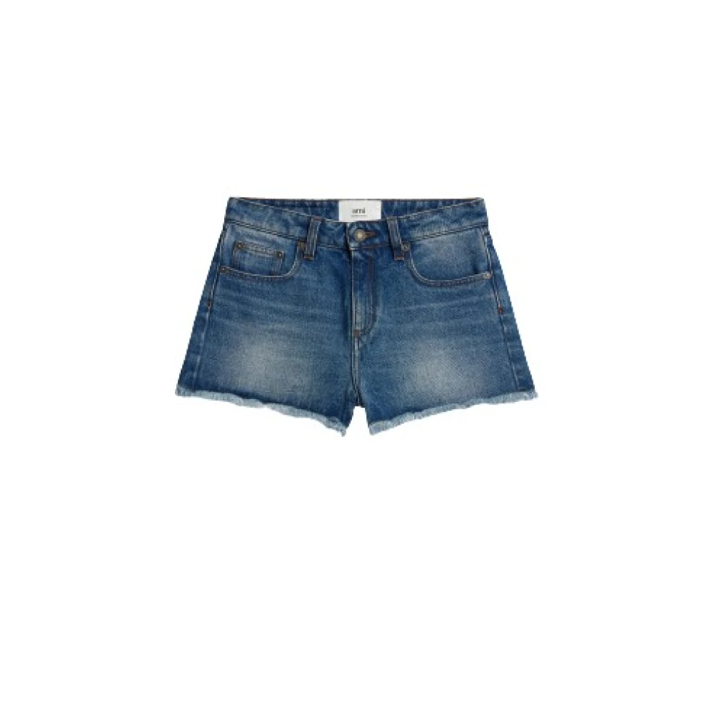 Ami Paris Denim Shorts Blue Dames