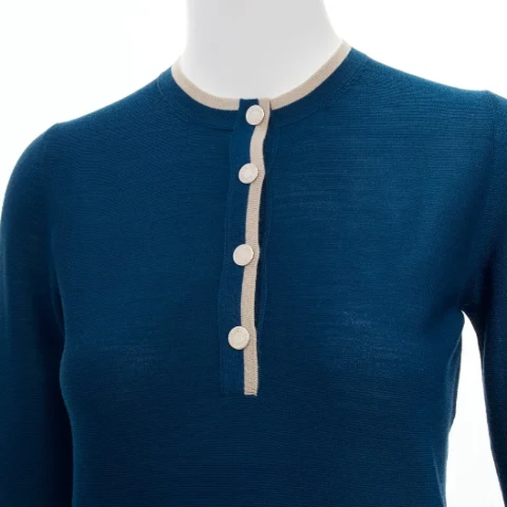 Hermès Vintage Pre-owned Wool tops Blue Dames