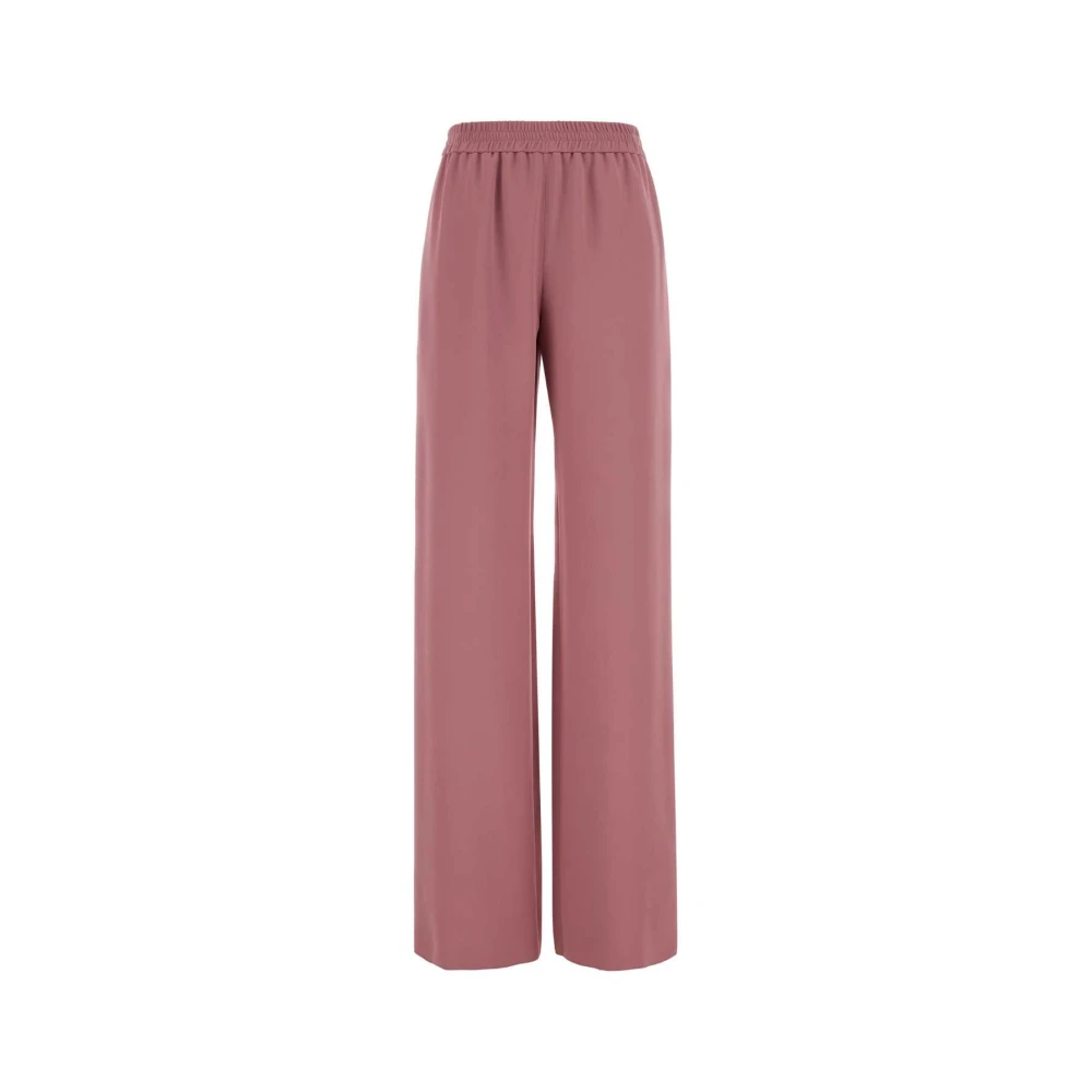 Valentino Garavani Women's Pink Antiqued Silk Wide-Leg Pant