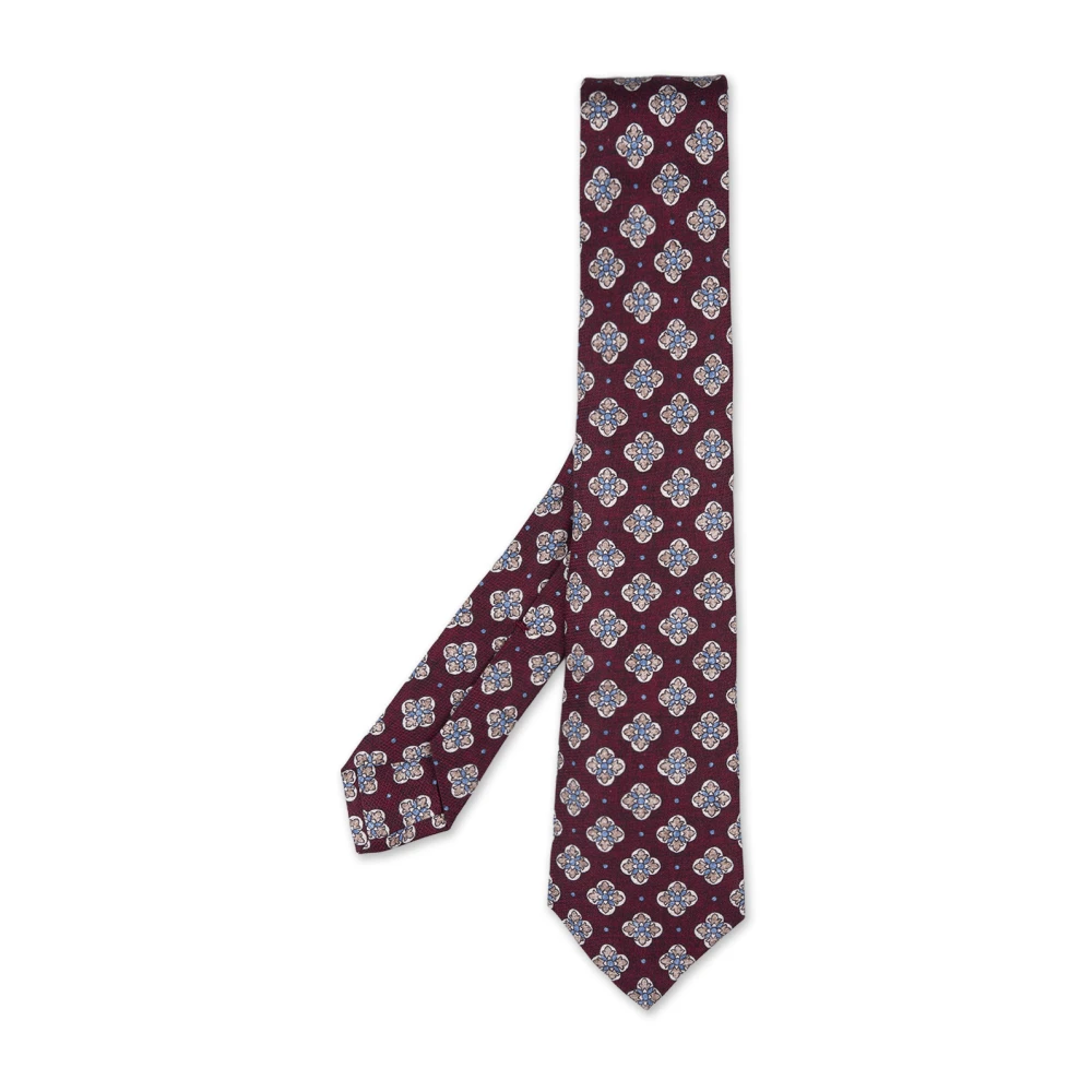 Kiton Geometrische Zijden Stropdas in Bourgondië Red Heren