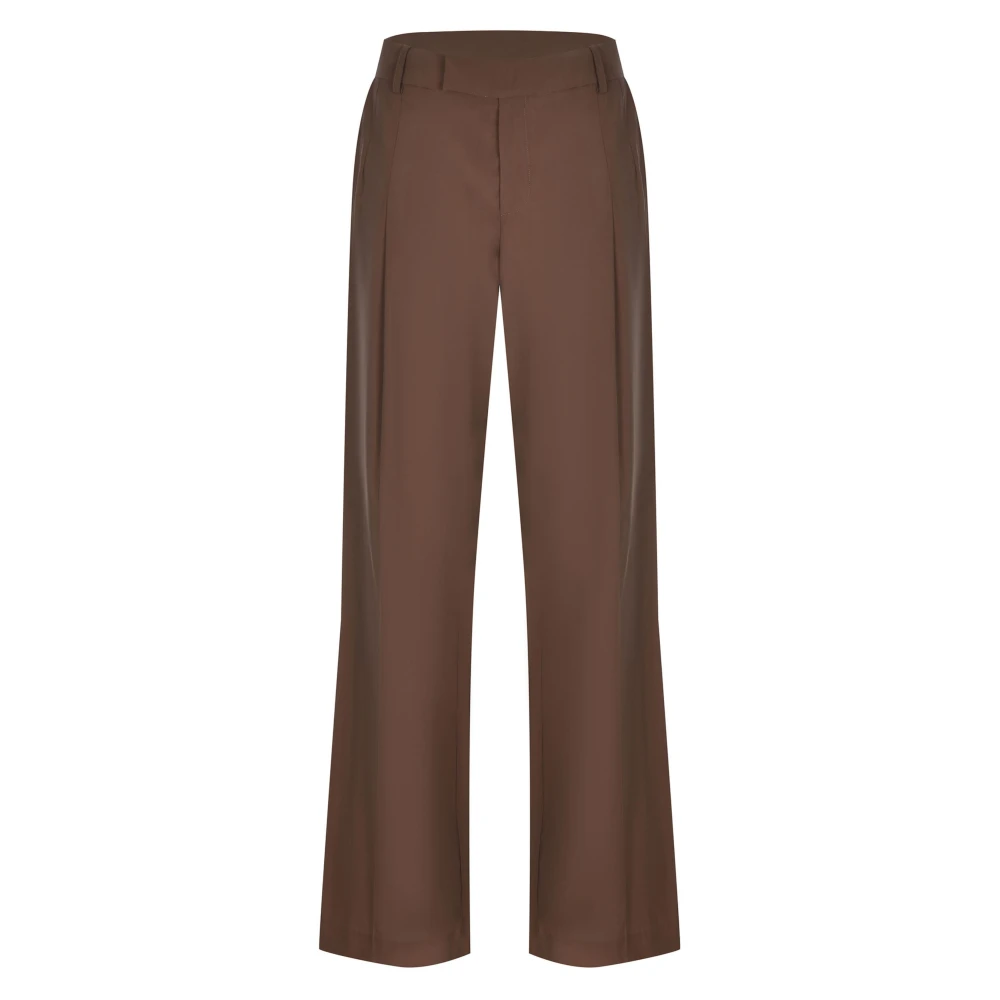 Federica Tosi Women's Brown Wide Trousers, L, Wide Trousers