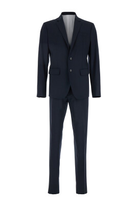 robe-bleue-en-costume-de-laine