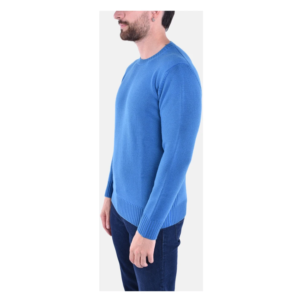 Kangra Wollen Trui met Ronde Hals Blue Heren