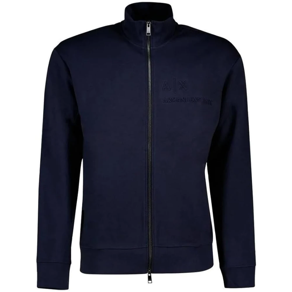 Armani Exchange Navy Blazer Zip Sweater voor Heren Blue Heren