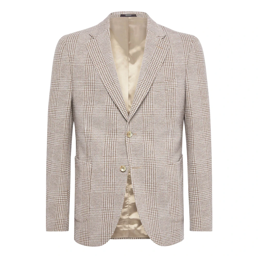 Boggi Milano Prince of Wales Check Jas Beige Heren