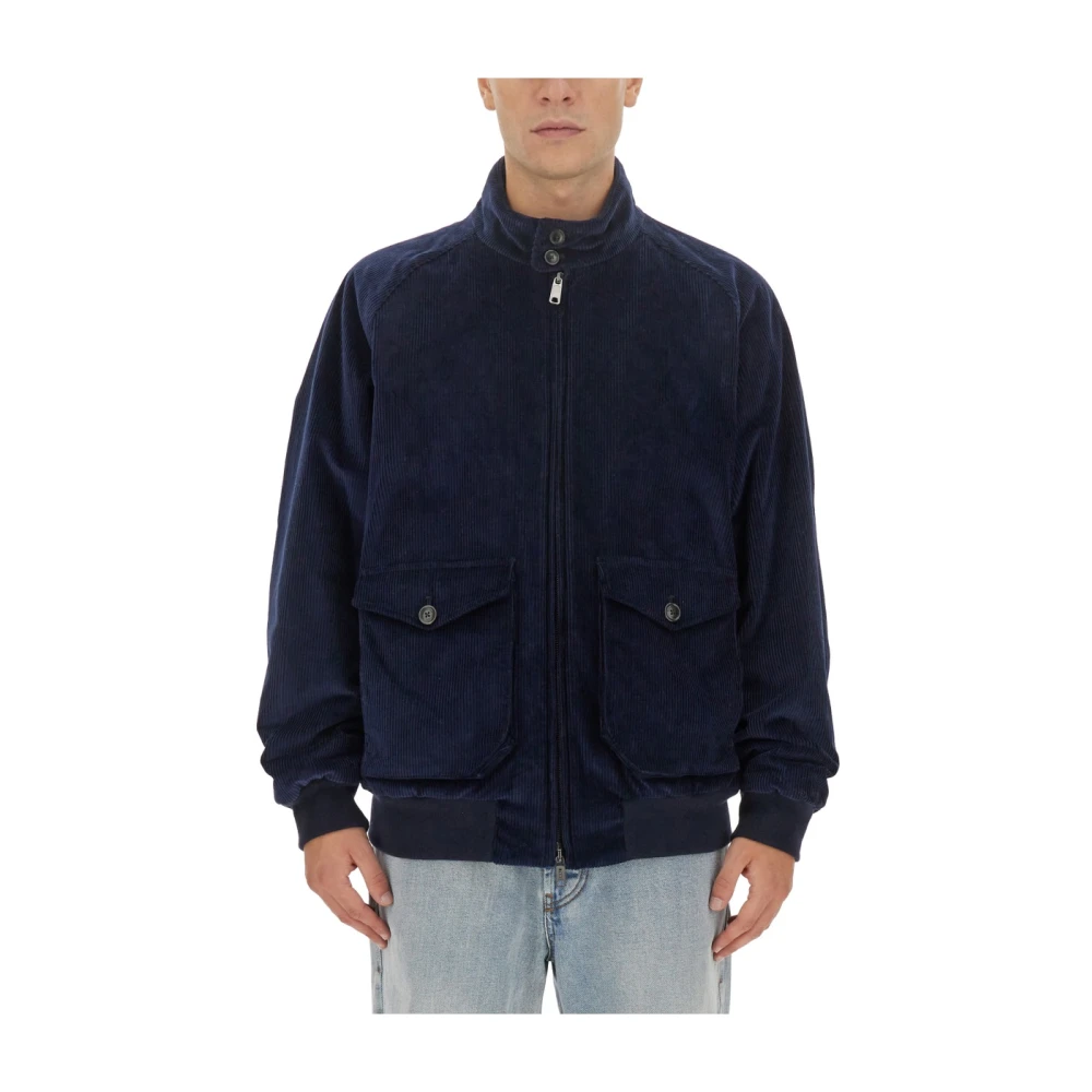 Baracuta Geribbelde Katoenen Jas Blue Heren