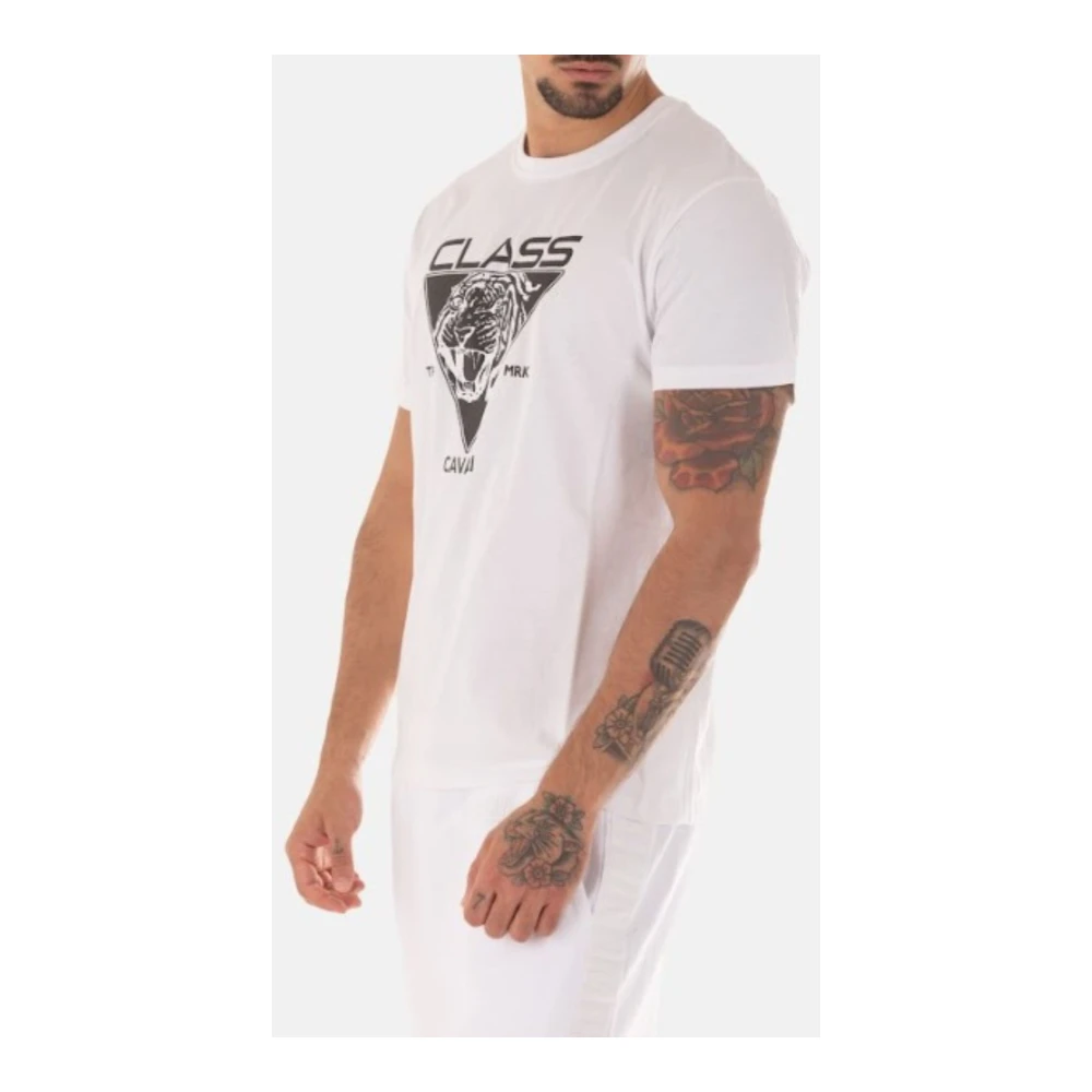 Just Cavalli Heren Logo T-shirt White Heren