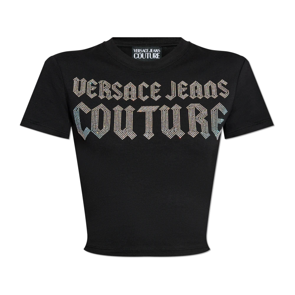 Versace Jeans Couture T-shirt med logotyp Black, Dam