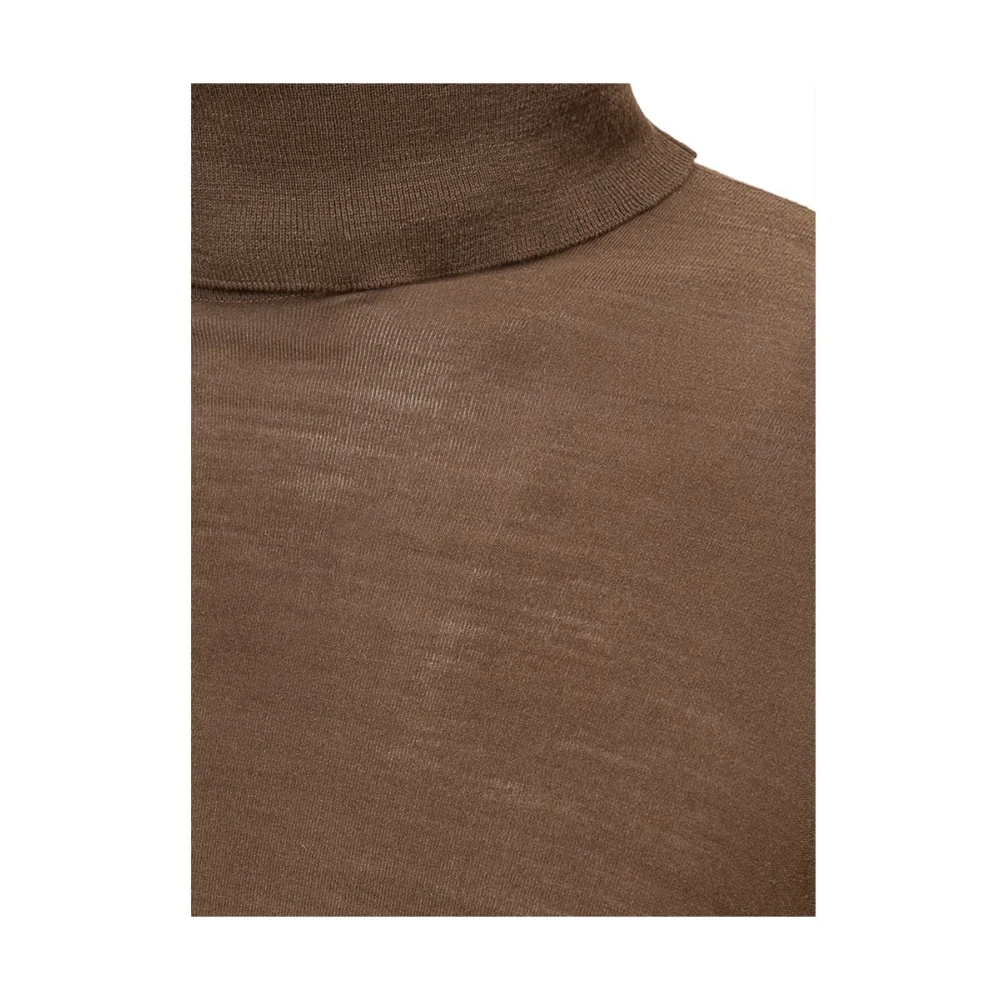 Brioni Bruine Kasjmier Trui Brown Heren
