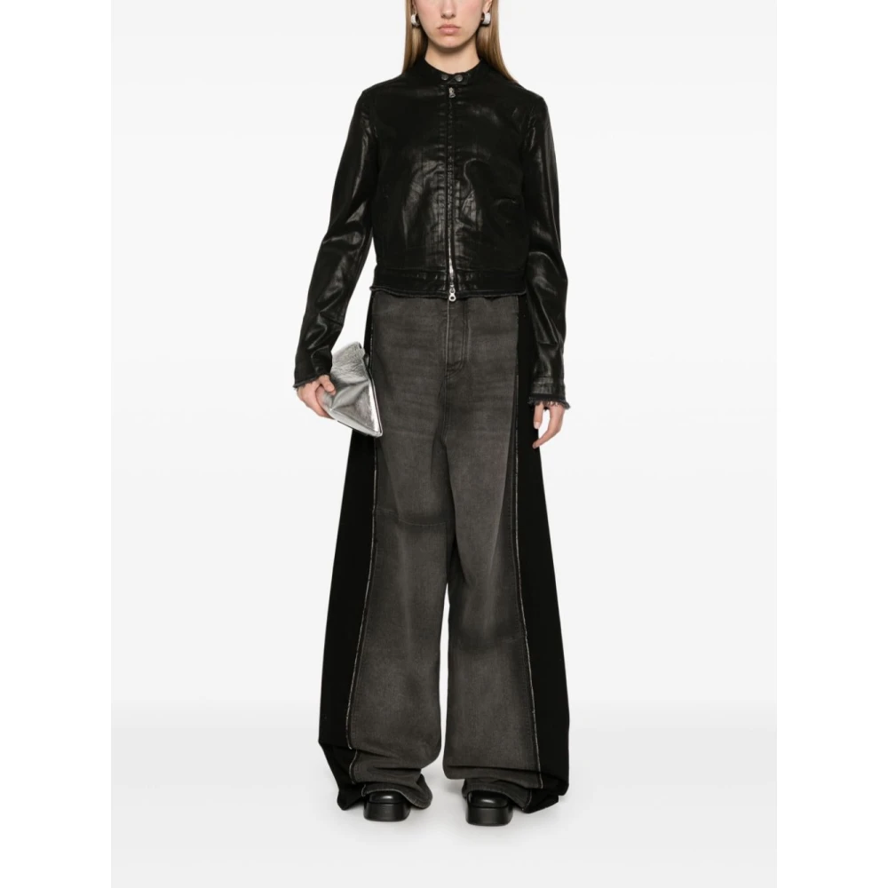 MM6 Maison Margiela Wide Leg Denim Jeans Gray Dames