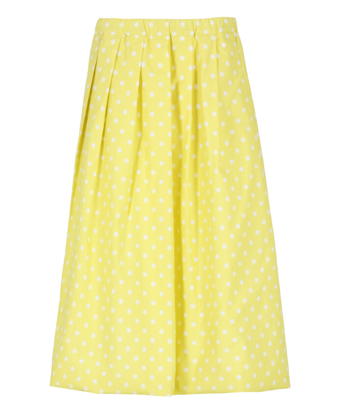 jupe-en-coton-jaune-a-pois