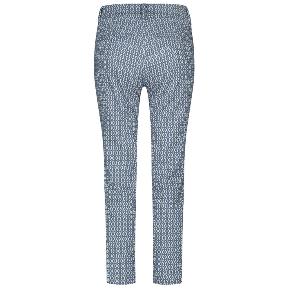 Red Button Fancy Tile Stijlvolle Broek Blue Dames