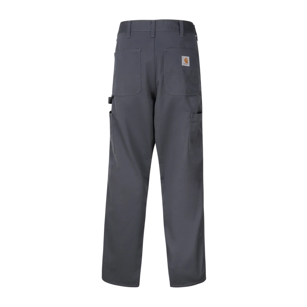 Carhartt WIP Grijze Twill Broek met Logo Applicatie Gray Heren