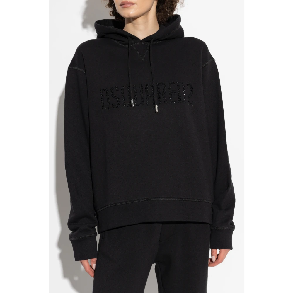 Dsquared2 Sweatshirt met logo Black Dames