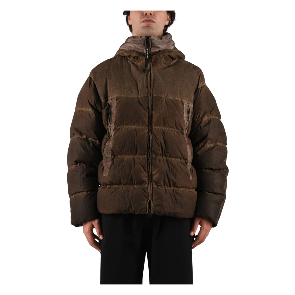 C.p. Company Uomo Marrone, Pelle Per 21Cmow115a006369s Giacca Imbottita Marrone (L), Casual, Poliamide - Immagine 5