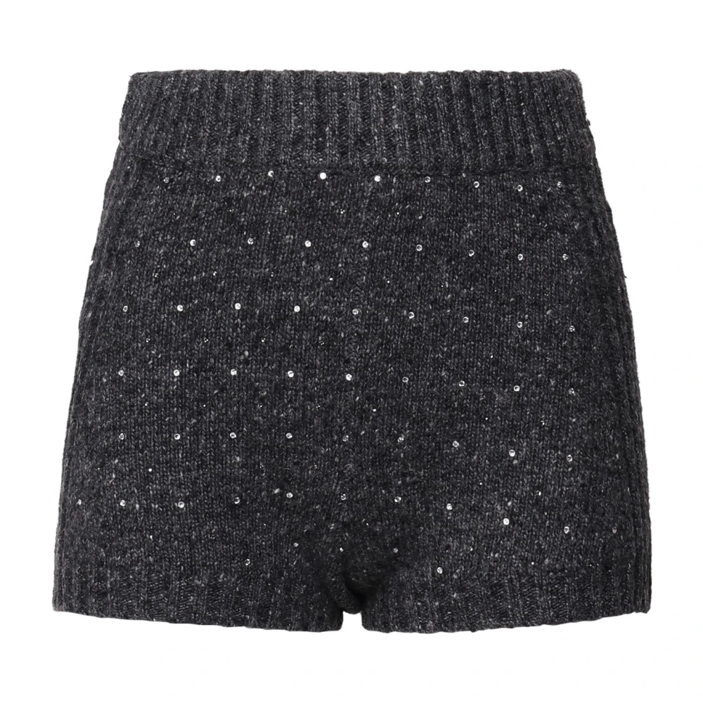 Pinko Paillet Hoge Taille Shorts Zwart Grijs Black Dames